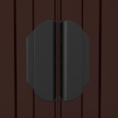 Garden Shed Dark Brown 192x108x223 cm Galvanised Steel
