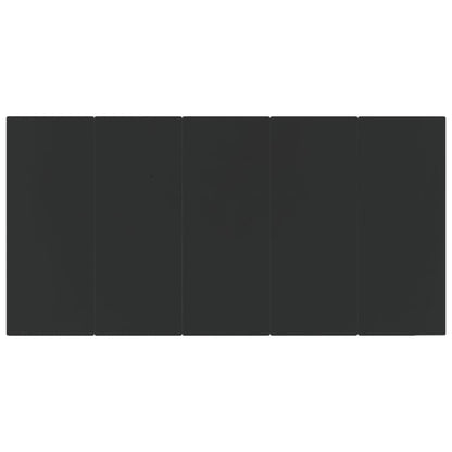 Garden Dining Table Black 200x100x74cm Steel and Tempered Glass