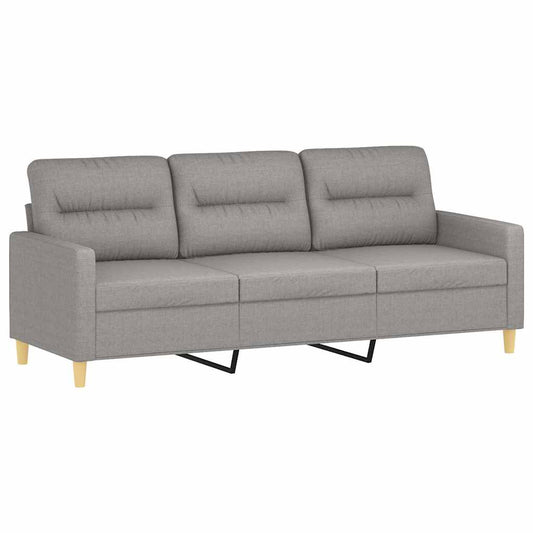 3-Seater Sofa Light Grey 180 cm Fabric