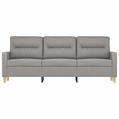 3-Seater Sofa Light Grey 180 cm Fabric