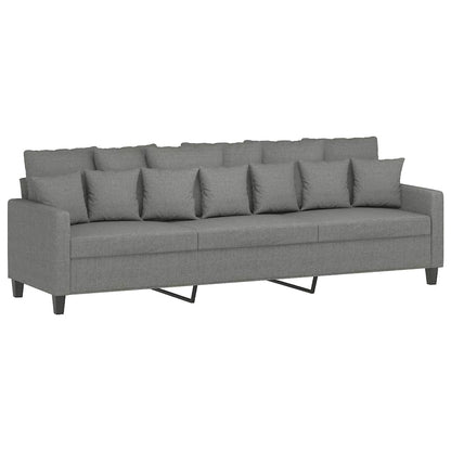 3-Seater Sofa Dark Grey 210 cm Fabric