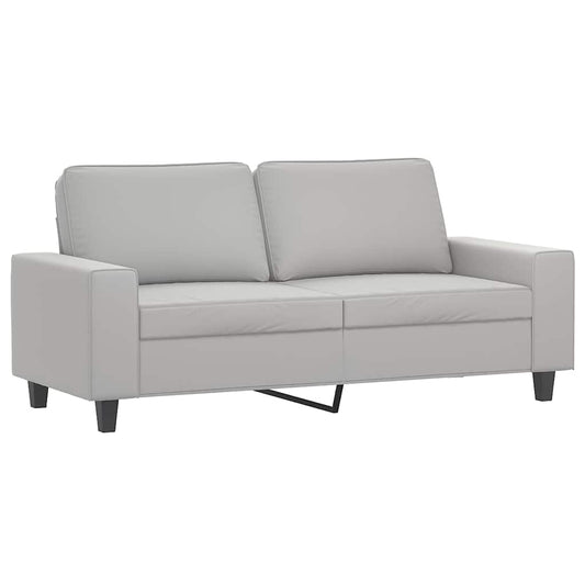 2-Seater Sofa Light Grey 140 cm Microfibre Fabric