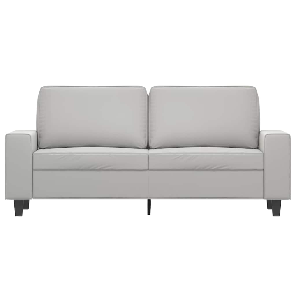 2-Seater Sofa Light Grey 140 cm Microfibre Fabric