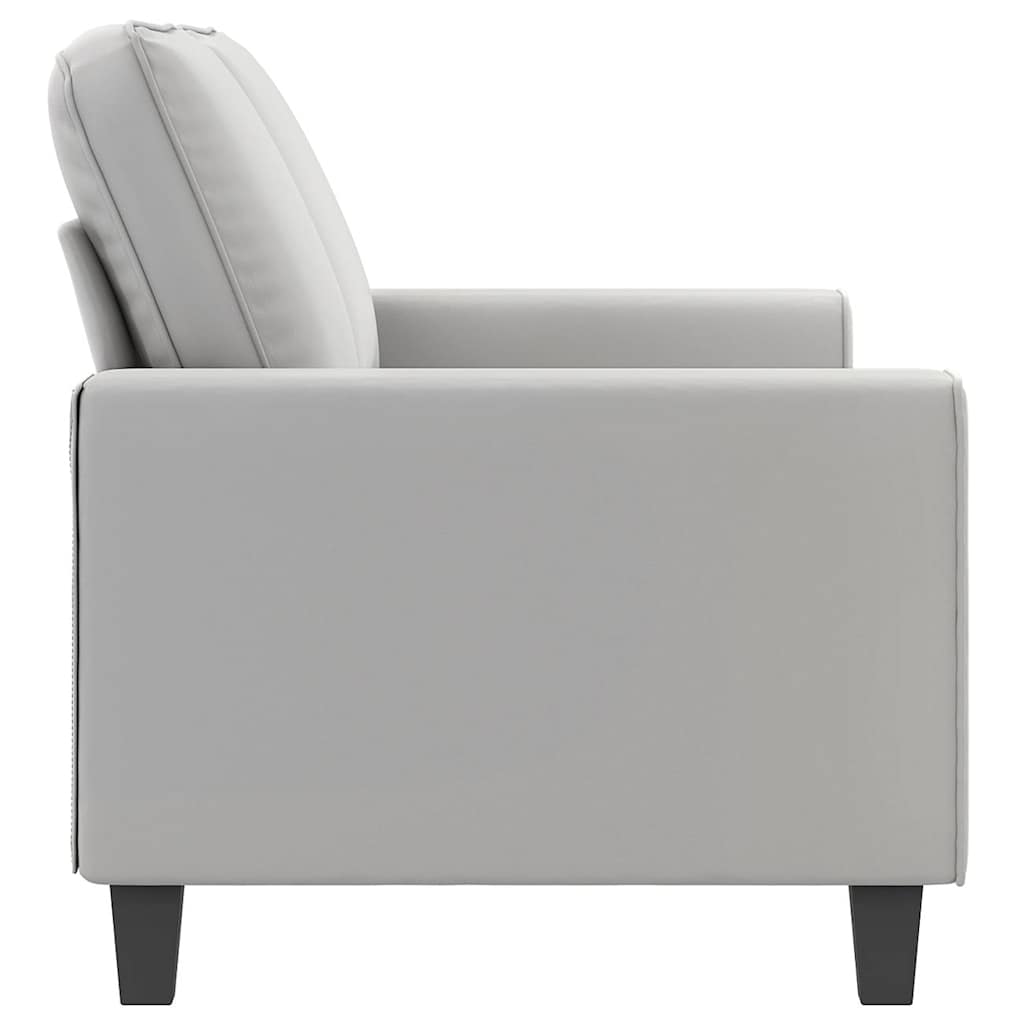 2-Seater Sofa Light Grey 140 cm Microfibre Fabric