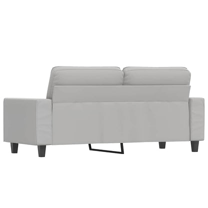 2-Seater Sofa Light Grey 140 cm Microfibre Fabric