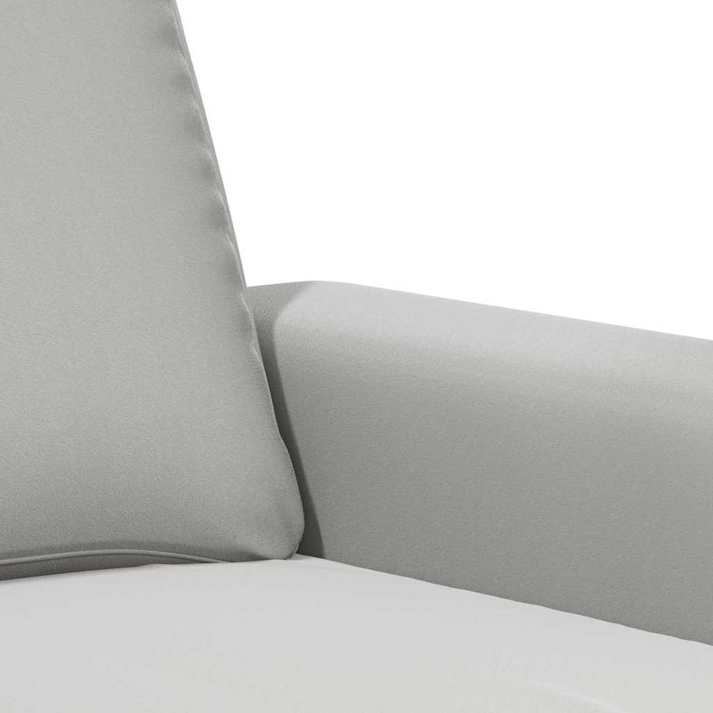 2-Seater Sofa Light Grey 140 cm Microfibre Fabric