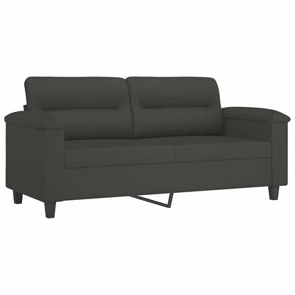 2-Seater Sofa Dark Grey 140 cm Microfibre Fabric