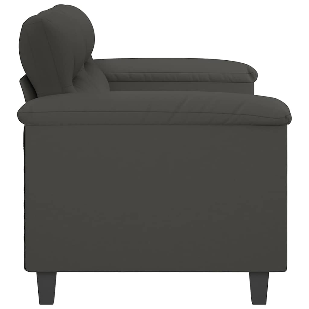 2-Seater Sofa Dark Grey 140 cm Microfibre Fabric