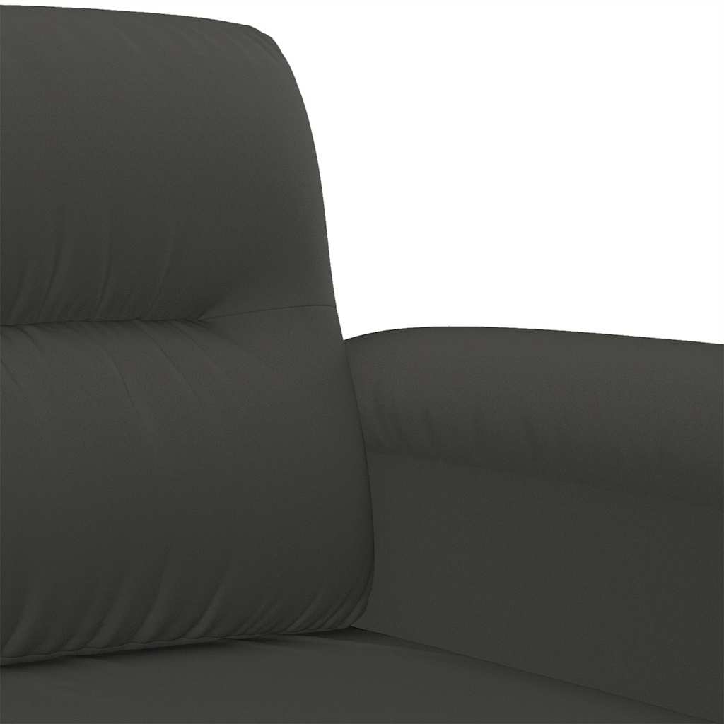 2-Seater Sofa Dark Grey 140 cm Microfibre Fabric