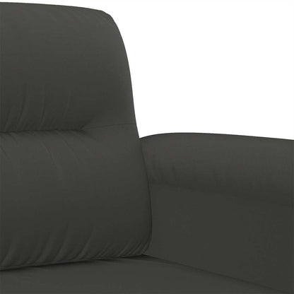2-Seater Sofa Dark Grey 140 cm Microfibre Fabric