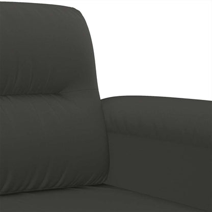 3-Seater Sofa Dark Grey 210 cm Microfibre Fabric