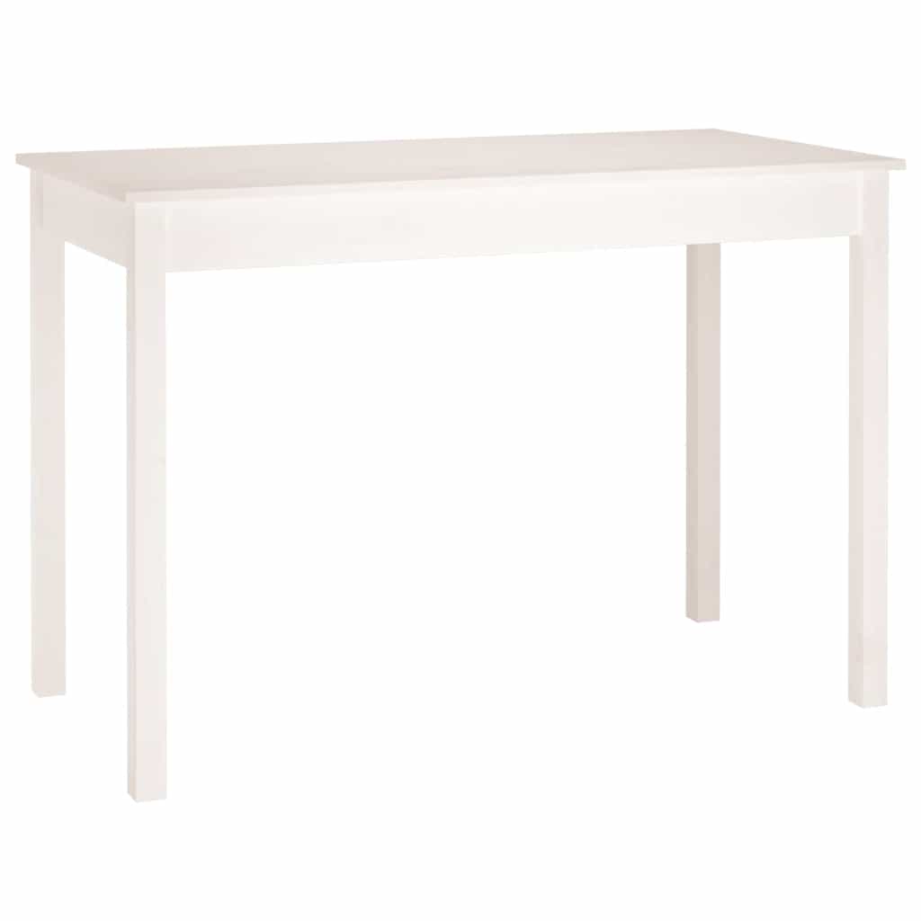 Dining Table White 110x55x75 cm Solid Wood Pine