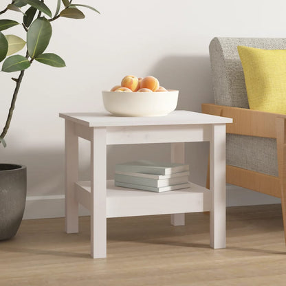Coffee Table White 45x45x40 cm Solid Wood Pine