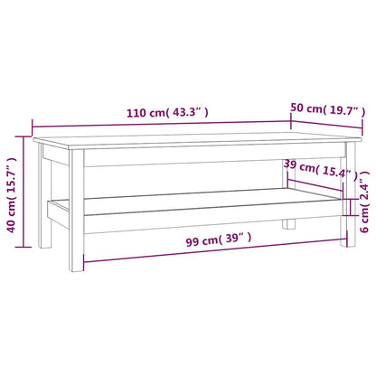 814276 vidaXL Coffee Table Grey 110x50x40 cm Solid Wood Pine