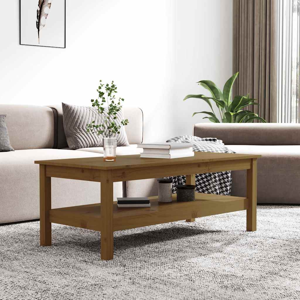 814277 vidaXL Coffee Table Honey Brown 110x50x40 cm Solid Wood Pine