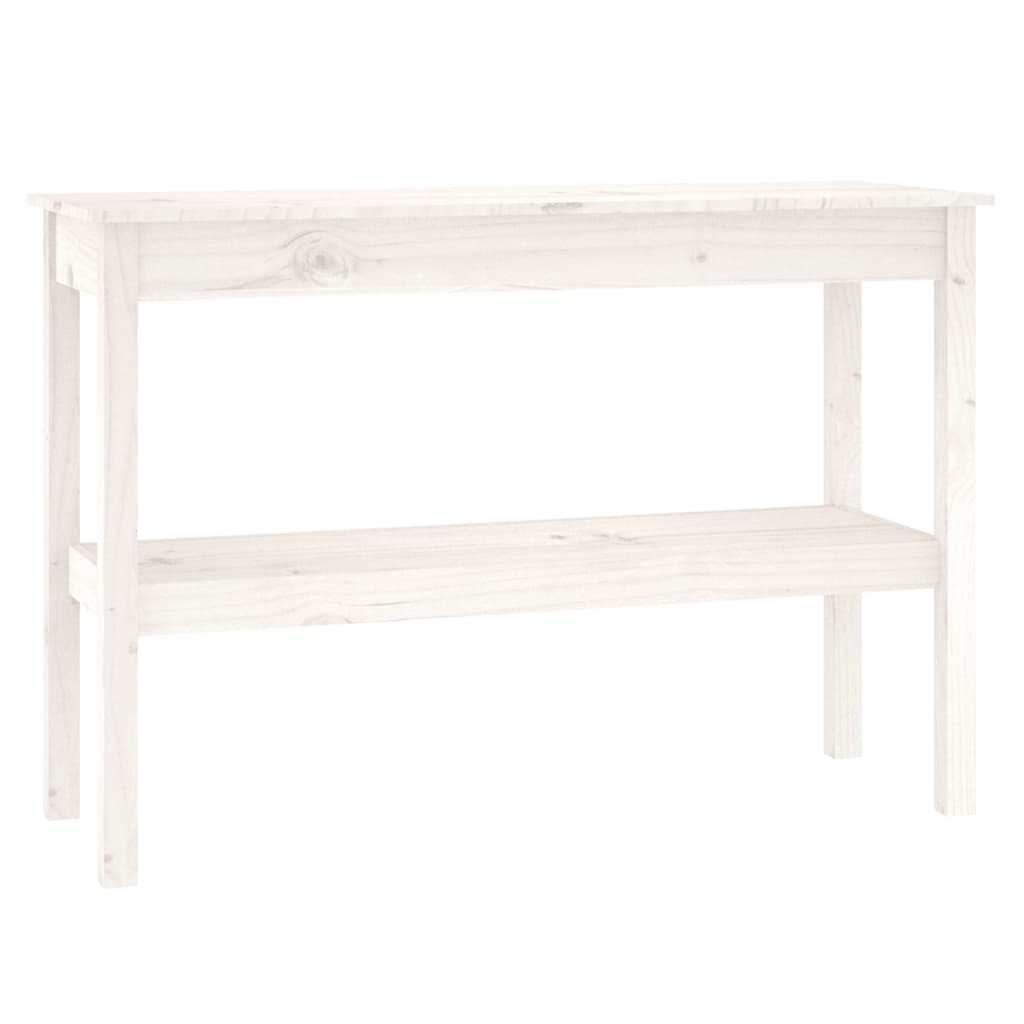 Console Table White 110x40x75 cm Solid Wood Pine