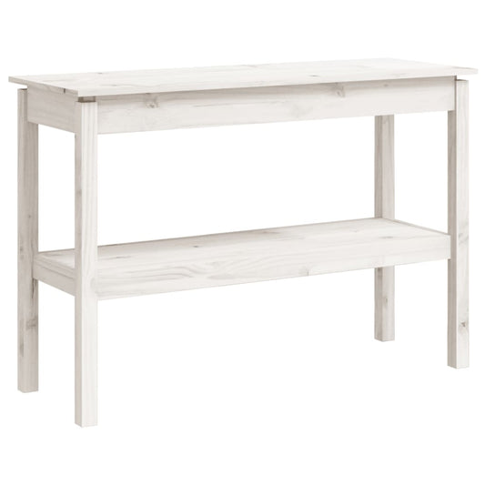Console Table White 110x40x75 cm Solid Wood Pine