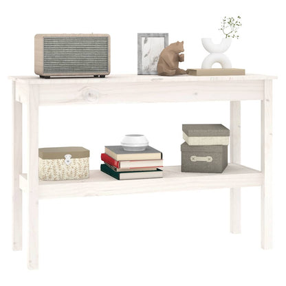Console Table White 110x40x75 cm Solid Wood Pine