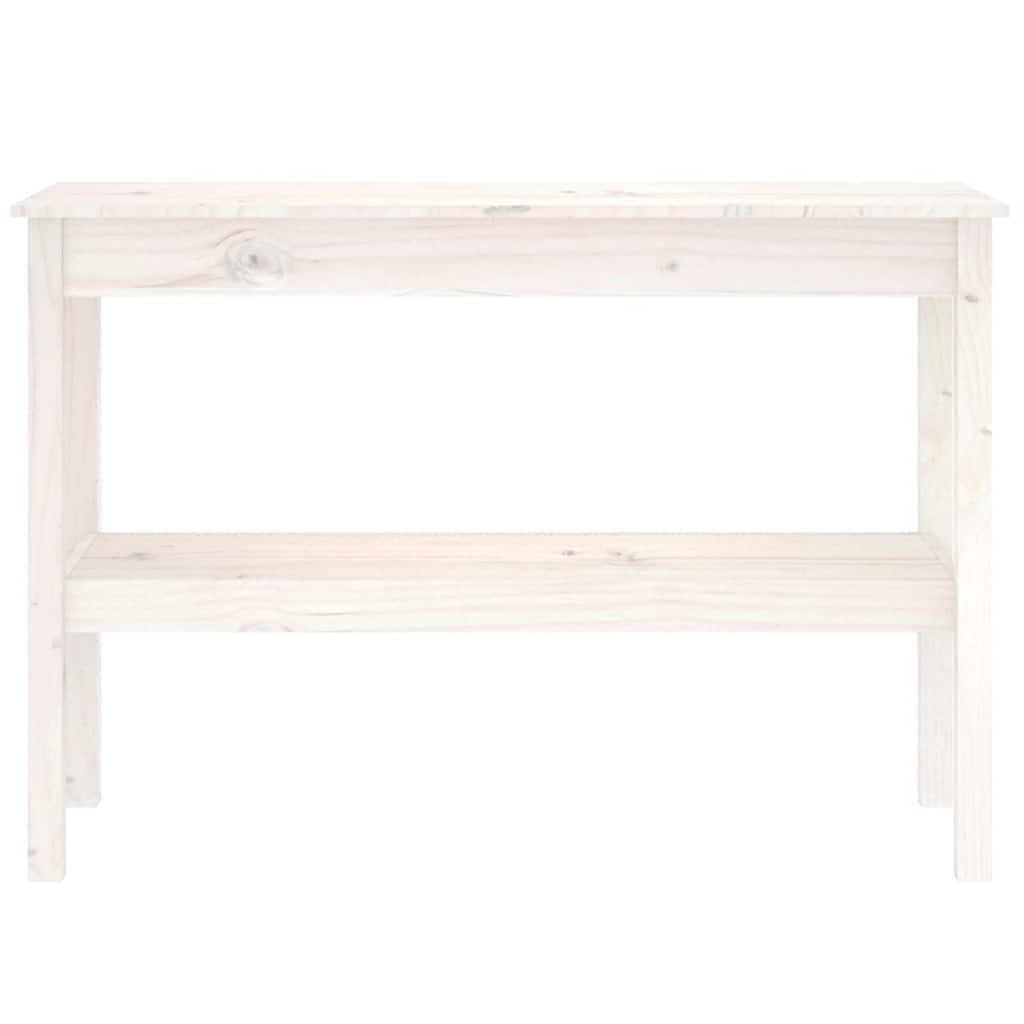 Console Table White 110x40x75 cm Solid Wood Pine