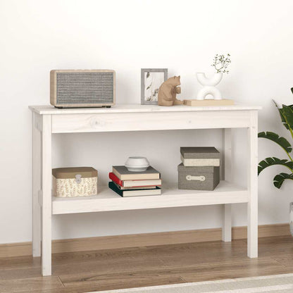Console Table White 110x40x75 cm Solid Wood Pine