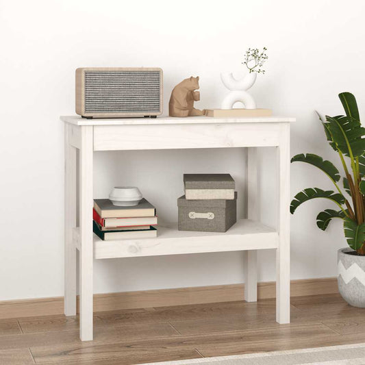 Console Table White 80x40x75 cm Solid Wood Pine