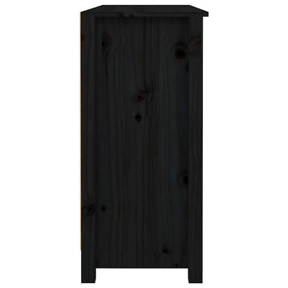 Sideboard Black 100x35x74,5 cm Solid Wood Pine