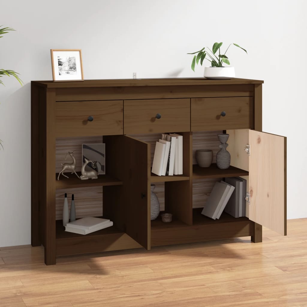 Sideboard Honey Brown 100x35x74 cm Solid Wood Pine