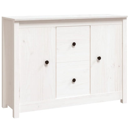 Sideboard White 100x35x74 cm Solid Wood Pine