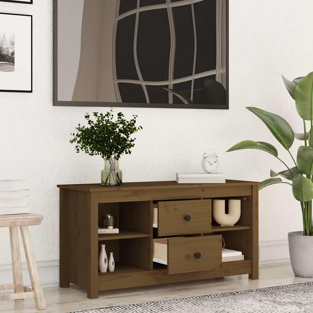 TV Cabinet Honey Brown 103x36,5x52 cm Solid Wood Pine