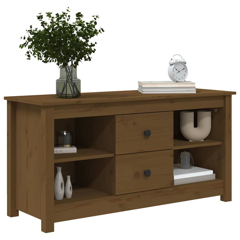 TV Cabinet Honey Brown 103x36,5x52 cm Solid Wood Pine