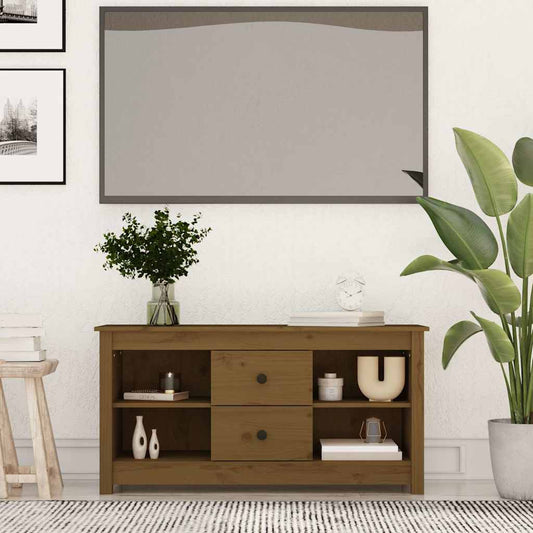 TV Cabinet Honey Brown 103x36,5x52 cm Solid Wood Pine