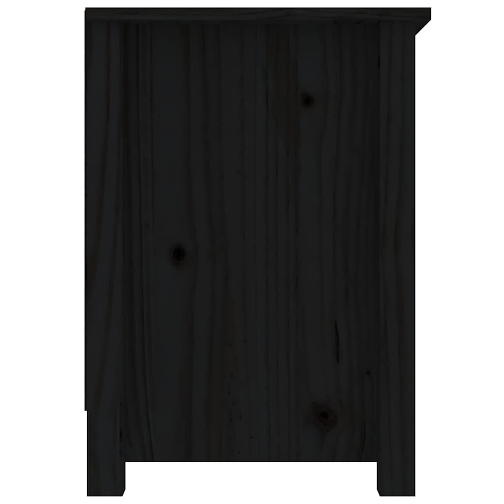 TV Cabinet Black 103x36,5x52 cm Solid Wood Pine