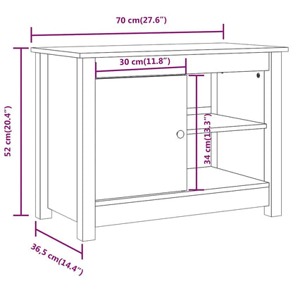 814579 vidaXL TV Cabinet 70x36,5x52 cm Solid Wood Pine