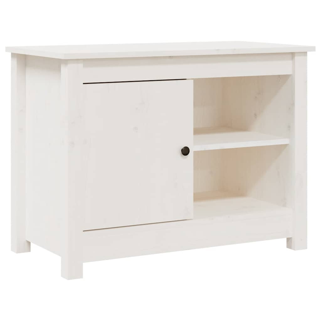 TV Cabinet White 70x36.5x52 cm Solid Wood Pine