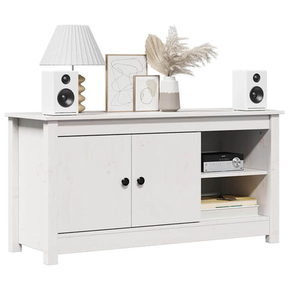 TV Cabinet White 103x36,5x52 cm Solid Wood Pine