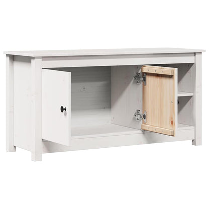 TV Cabinet White 103x36,5x52 cm Solid Wood Pine