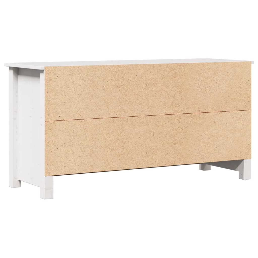 TV Cabinet White 103x36.5x52 cm Solid Wood Pine