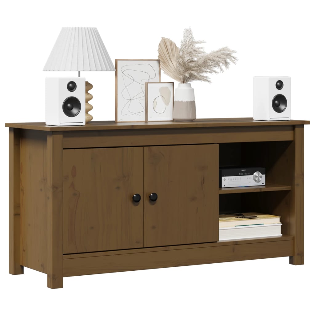 TV Cabinet Honey Brown 103x36.5x52 cm Solid Wood Pine
