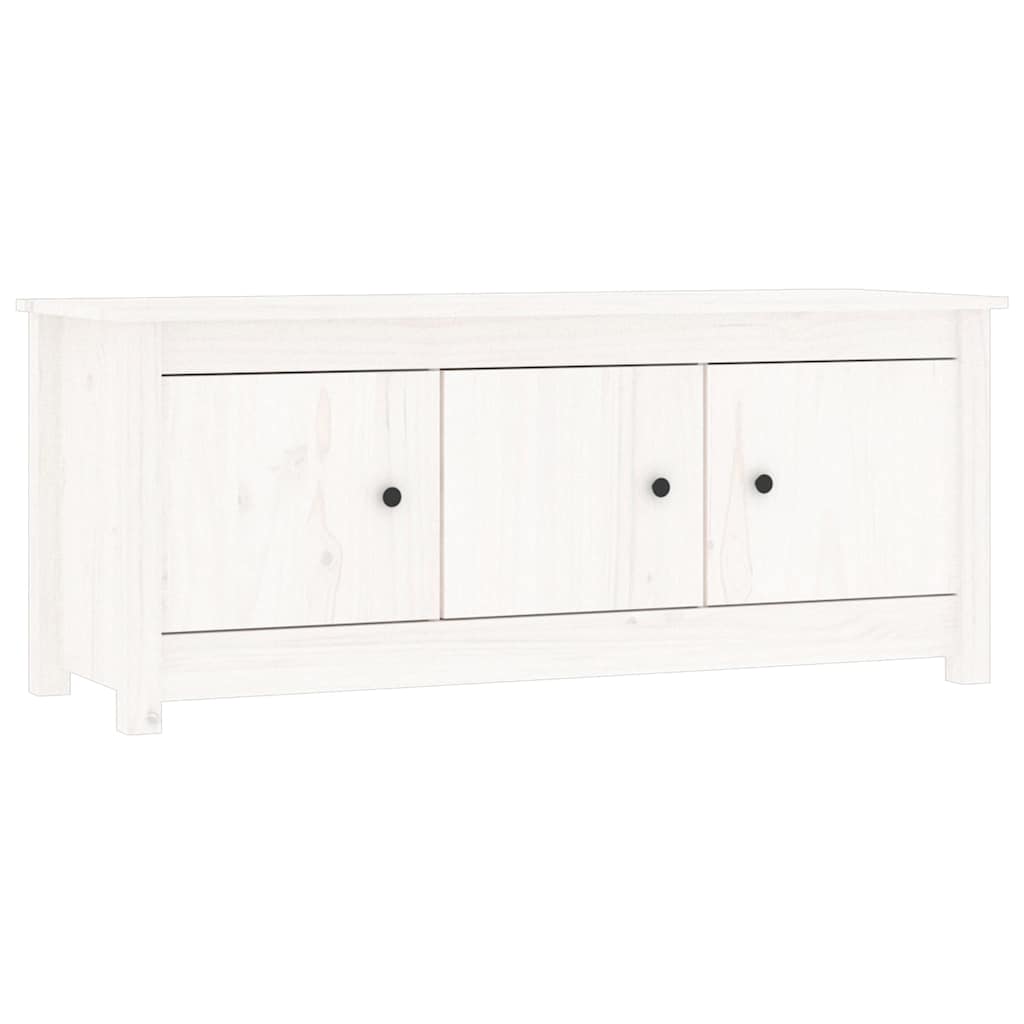 Shoe Cabinet White 110x38x45,5 cm Solid Wood Pine