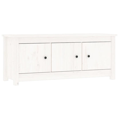 Shoe Cabinet White 110x38x45,5 cm Solid Wood Pine