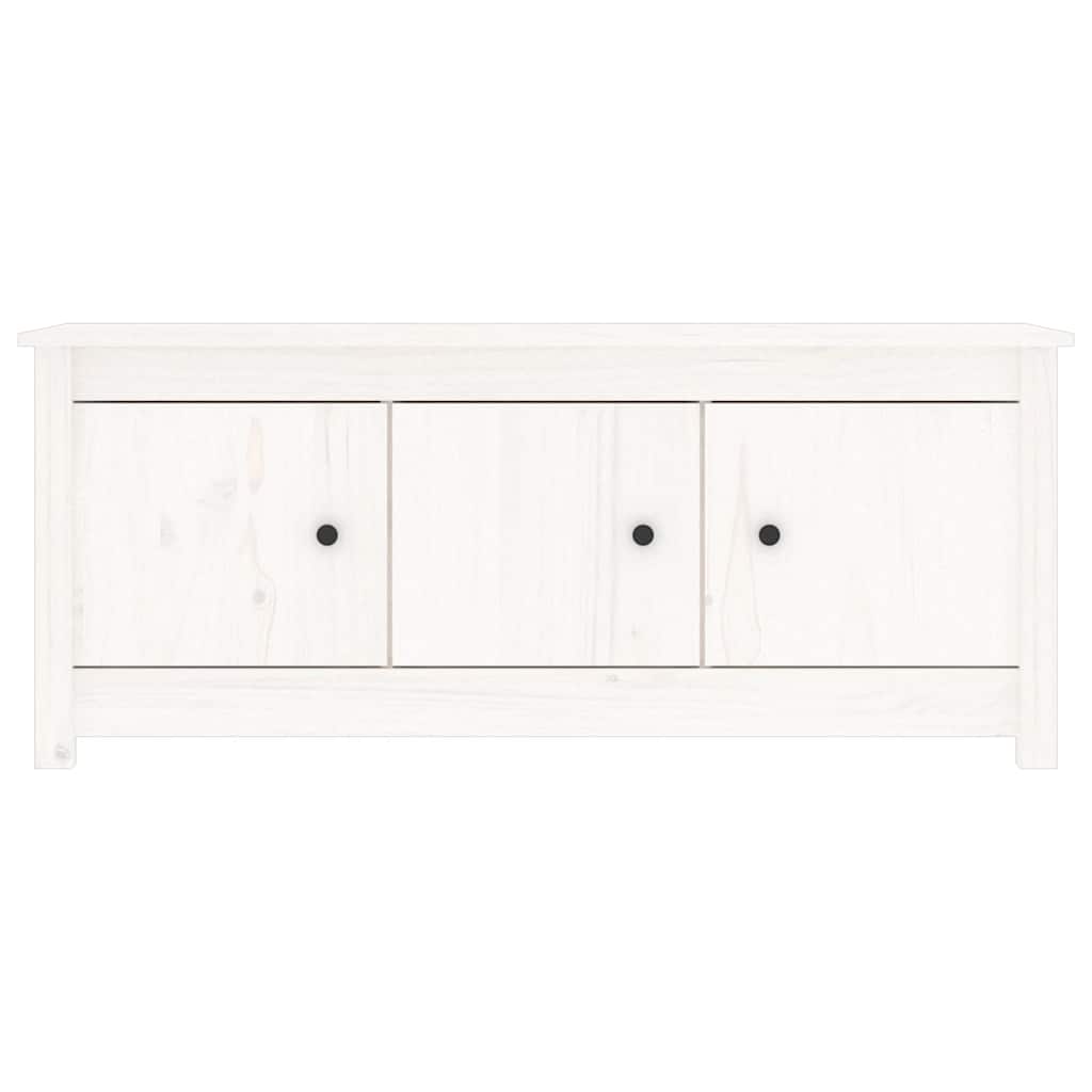 Shoe Cabinet White 110x38x45.5 cm Solid Wood Pine