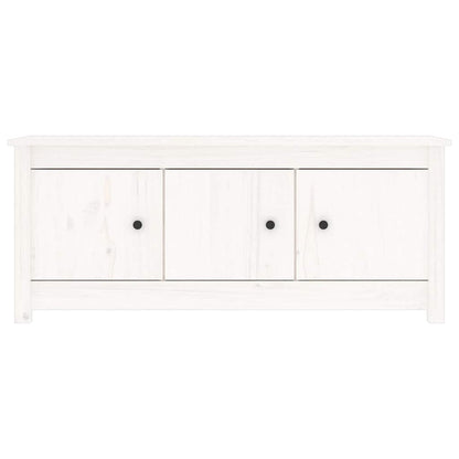 Shoe Cabinet White 110x38x45.5 cm Solid Wood Pine