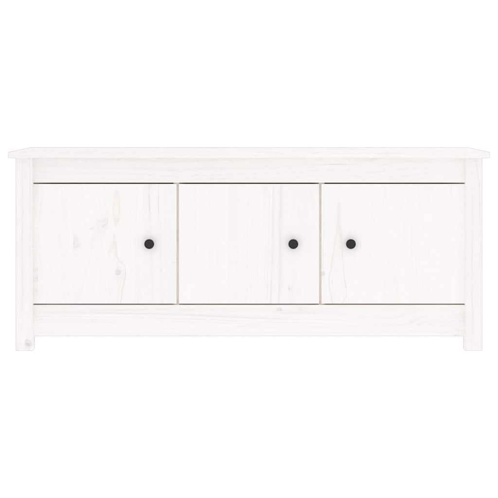 Shoe Cabinet White 110x38x45,5 cm Solid Wood Pine