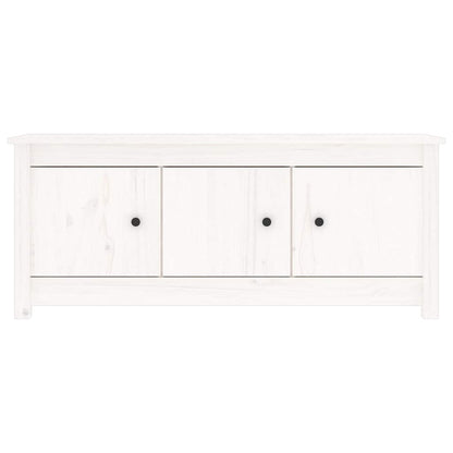 Shoe Cabinet White 110x38x45,5 cm Solid Wood Pine