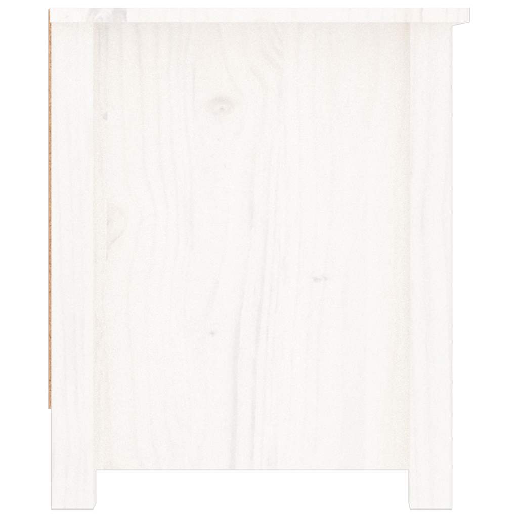 Shoe Cabinet White 110x38x45,5 cm Solid Wood Pine