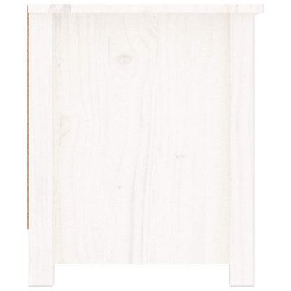 Shoe Cabinet White 110x38x45,5 cm Solid Wood Pine