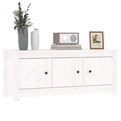 Shoe Cabinet White 110x38x45,5 cm Solid Wood Pine