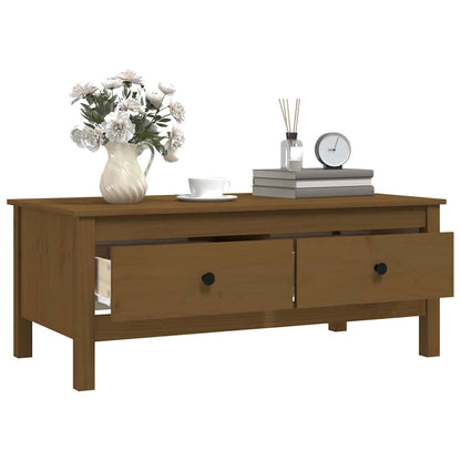 Coffee Table Honey Brown 100x50x40 cm Solid Wood Pine