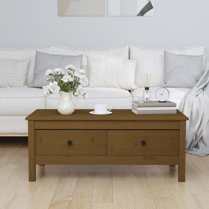 Coffee Table Honey Brown 100x50x40 cm Solid Wood Pine