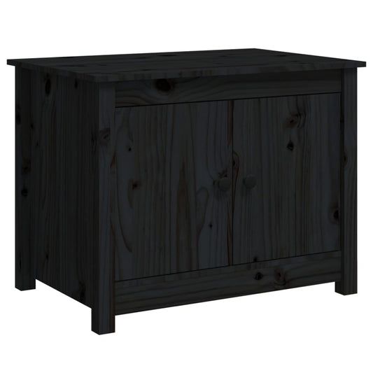 Coffee Table Black 71x49x55 cm Solid Wood Pine